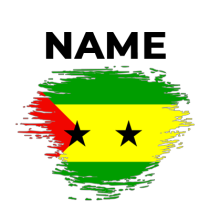 Brush Stroke Flag of São Tomé and Príncipe design, suitable for baby products like pacifiers and babies\' accessories.