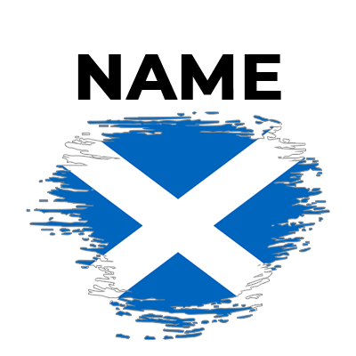 Brush Stroke Flag Scotland design for baby items like bodysuits and bibs, capturing a playful and patriotic vibe.\n\nC