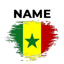 Brush stroke flag design of Senegal, perfect for baby items like bodysuits and bibs.\n\nCaption: Celebrate your little