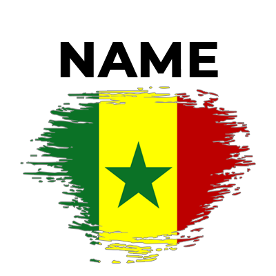 Brush stroke flag design of Senegal, perfect for baby items like bodysuits and bibs.\n\nCaption: Celebrate your little