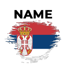 Brush stroke flag design featuring the national flag of Serbia, ideal for baby products like bodysuits or bibs.\n\nCap