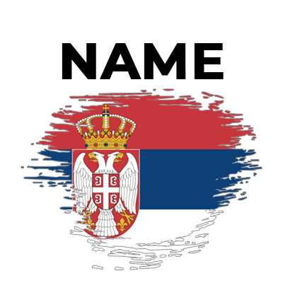 Brush stroke flag design featuring the national flag of Serbia, ideal for baby products like bodysuits or bibs.\n\nCap