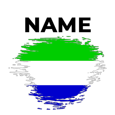 Brush stroke effect flag of Sierra Leone, perfect for baby items like pacifiers and bibs.\n\nCaption: A vibrant brush 