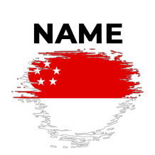 Singapore brush stroke flag design, perfect for baby items like pacifiers and bodysuits.\n\nCaption: Celebrate style w