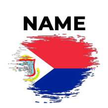 Sint Maarten brush stroke flag effect design, perfect for baby items like bodysuits and bibs.\n\nCaption: Celebrate yo