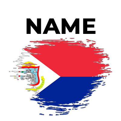 Sint Maarten brush stroke flag effect design, perfect for baby items like bodysuits and bibs.\n\nCaption: Celebrate yo