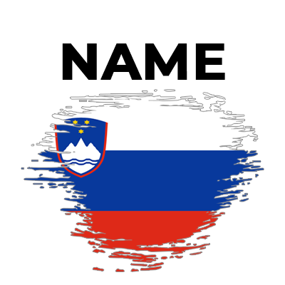 Slovenia brush stroke flag design, suitable for baby items like bibs and bodysuits.\n\nCaption: Celebrate your little 