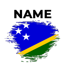 Brush effect flag design featuring the Solomon Islands, ideal for baby items.\n\nCaption: Adorn your baby\'s essential