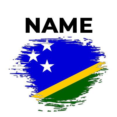 Brush effect flag design featuring the Solomon Islands, ideal for baby items.\n\nCaption: Adorn your baby\'s essential