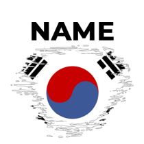 Brush stroke effect South Korea flag design for baby products including pacifiers and clothing.\n\nCaption: Celebrate 