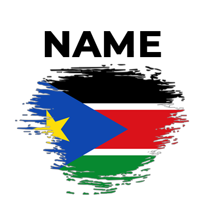 Brush effect South Sudan flag design, suitable for baby products like bodysuits or bibs.\n\nCaption: Celebrate heritag