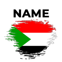 Brush stroke flag design featuring the colors of Sudan, suitable for baby products.\n\nCaption: Celebrate your little 