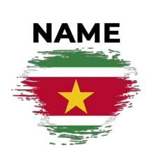 Illustration of the Brush Stroke Flag Suriname, featuring bold colors and a star, ideal for baby items.\n\nCaption: Ce