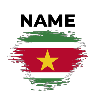 Illustration of the Brush Stroke Flag Suriname, featuring bold colors and a star, ideal for baby items.\n\nCaption: Ce