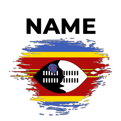 Brush effect flag of Swaziland, featuring vibrant colors and emblem, suitable for baby products.\n\nCaption: Celebrate