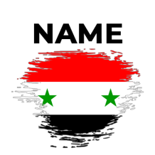 Brush effect flag of the Syrian Arab Republic, perfect for baby items like pacifiers and bodysuits.\n\nCaption: Explor