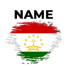Tajikistan brush stroke flag design, perfect for baby items like bodysuits and bibs.\n\nCaption: Celebrate your baby\'