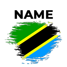 Brush Stroke Flag Tanzania design on a round background, ideal for baby products.\n\nCaption: Celebrate Tanzania with 