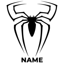 Spiderman spider version-1 design suitable for baby products like pacifiers and bodysuits.\n\nCaption: Discover our Sp