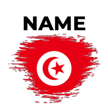 Brush Stroke Flag Tunisia design, perfect for baby accessories like bibs and bodysuits.\n\nCaption: Celebrate your lit