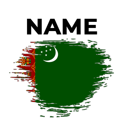 Turkmenistan flag design in brush stroke style, featured on a baby product.\n\nCaption: Celebrate your little one with