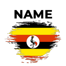 Uganda brush stroke flag design, suitable for baby products like bodysuits and pacifiers.\n\nCaption: Celebrate your b