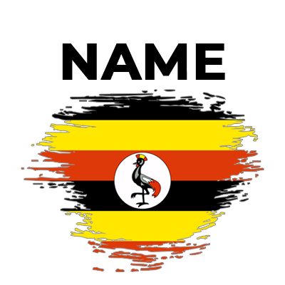 Uganda brush stroke flag design, suitable for baby products like bodysuits and pacifiers.\n\nCaption: Celebrate your b
