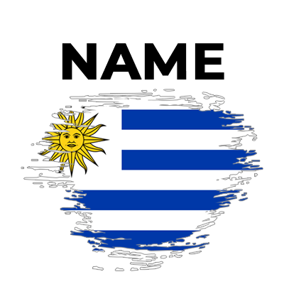 Brush Stroke Flag of Uruguay design, perfect for baby items like pacifiers and bibs.\n\nCaption: Celebrate your baby\'
