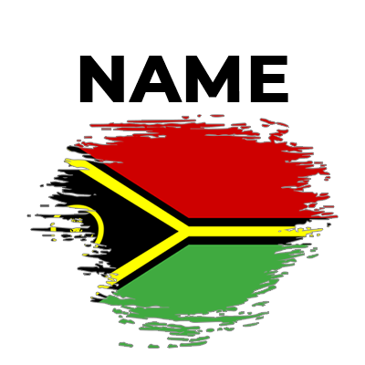 Brush stroke flag of Vanuatu design, suitable for baby products like pacifiers and bodysuits. \n\nCaption: Brighten up