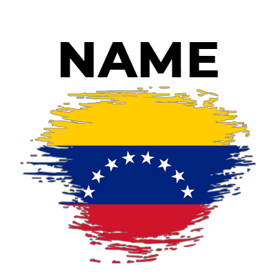 Brush stroke effect flag of Venezuela, designed for baby products like pacifiers and clothing.\n\nCaption: Celebrate c