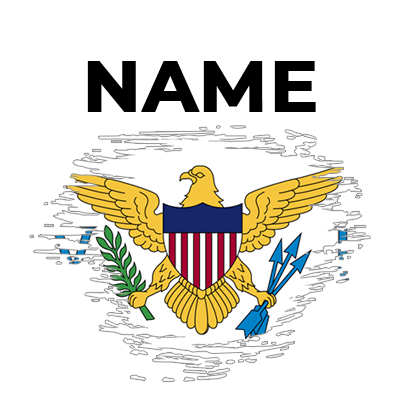 Brush Stroke Flag design representing the British Virgin Islands, ideal for baby clothing and accessories.\n\nCaption: