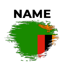 Zambia brush stroke flag design suitable for baby products like bibs and pacifiers.\n\nCaption: Celebrate your little 