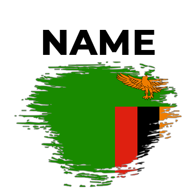 Zambia brush stroke flag design suitable for baby products like bibs and pacifiers.\n\nCaption: Celebrate your little 
