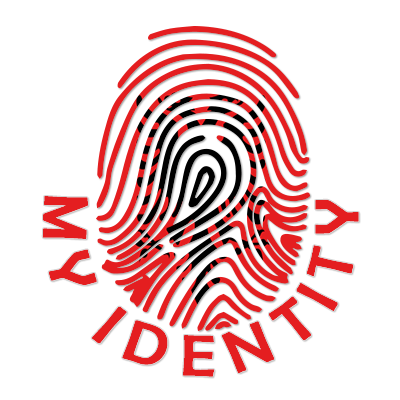 Footprint My Identity Albania logo featuring a stylized fingerprint design in red and black.\n\nCaption: Discover the 