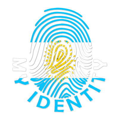 Logo of Footprint My Identity Argentina featuring a fingerprint design with blue and white colors.\n\nCaption: Explore