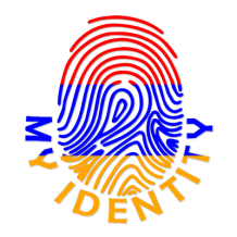 Logo for Footprint My Identity Armenia featuring a colorful fingerprint design.\n\nCaption: Discover the unique Footpr