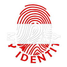 Footprint My Identity Austria logo featuring a thumbprint design in red, white, and black.\n\nCaption: Discover the un