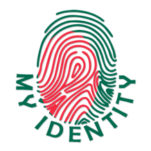 Footprint My Identity Bangladesh logo featuring a stylized fingerprint in red and green.\n\nCaption: Celebrate your ba