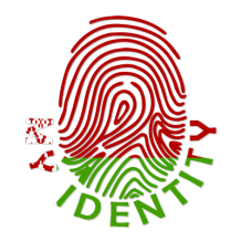 Footprint My Identity Belarus logo featuring a fingerprint design in red and green, ideal for baby products.\n\nCaptio