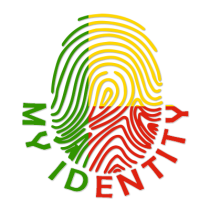 Footprint My Identity Benin logo featuring a colorful fingerprint design, ideal for baby products. \n\nCaption: Celebr