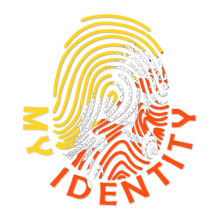 Colorful logo of Footprint My Identity Bhutan, showcasing a fingerprint design in bright colors, suitable for a baby p