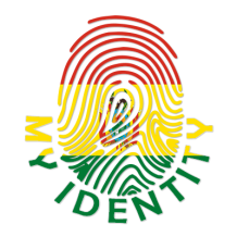 Logo of Footprint My Identity Bolivia featuring a colorful fingerprint design with the text \"My Identity\" below.\n\n