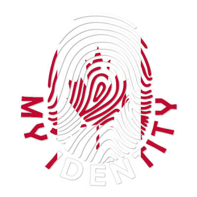 Footprint My Identity Canada logo featuring a fingerprint and a maple leaf design, ideal for baby products.\n\nCaption