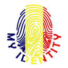Footprint My Identity Chad design featuring a colorful fingerprint and the text \"My Identity.\"\n\nCaption: Discover 