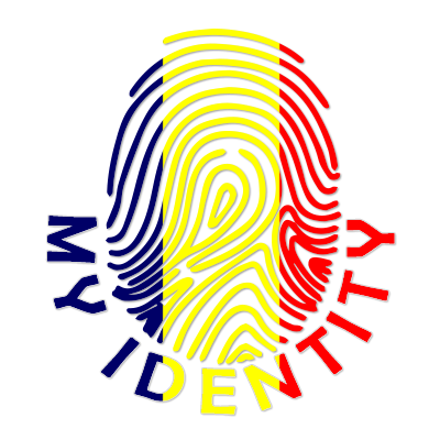 Footprint My Identity Chad design featuring a colorful fingerprint and the text \"My Identity.\"\n\nCaption: Discover 