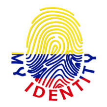 Footprint My Identity Colombia logo featuring a colorful fingerprint design, ideal for baby products.\n\nCaption: Cele