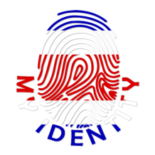 Logo of Footprint My Identity Costa Rica featuring a fingerprint design in the colors of the Costa Rican flag.\n\nCapt