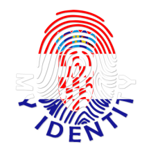Footprint My Identity Croatia logo featuring a fingerprint design with Croatian flag colors.\n\nCaption: Discover the 
