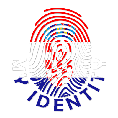 Footprint My Identity Croatia logo featuring a fingerprint design with Croatian flag colors.\n\nCaption: Discover the 