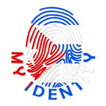 Design featuring a fingerprint with red and blue colors representing Cuba, labeled \"My Identity.\"\n\nCaption: Celebr